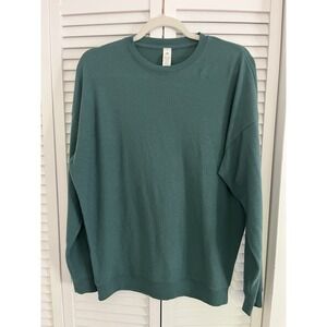 Alo Yoga Soho Pullover Women Sz Small Green Longsleeve Crew neck